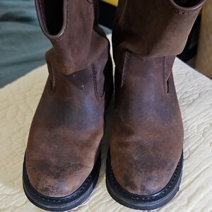 Wolverine Brown Leather Pull-On Work Boots